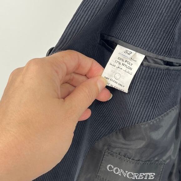 Vtg Concrete Corduroy Mens Blazer Sz 42 Navy 3 Button Pinwhale Preppy Retro 90s - Picture 10 of 12